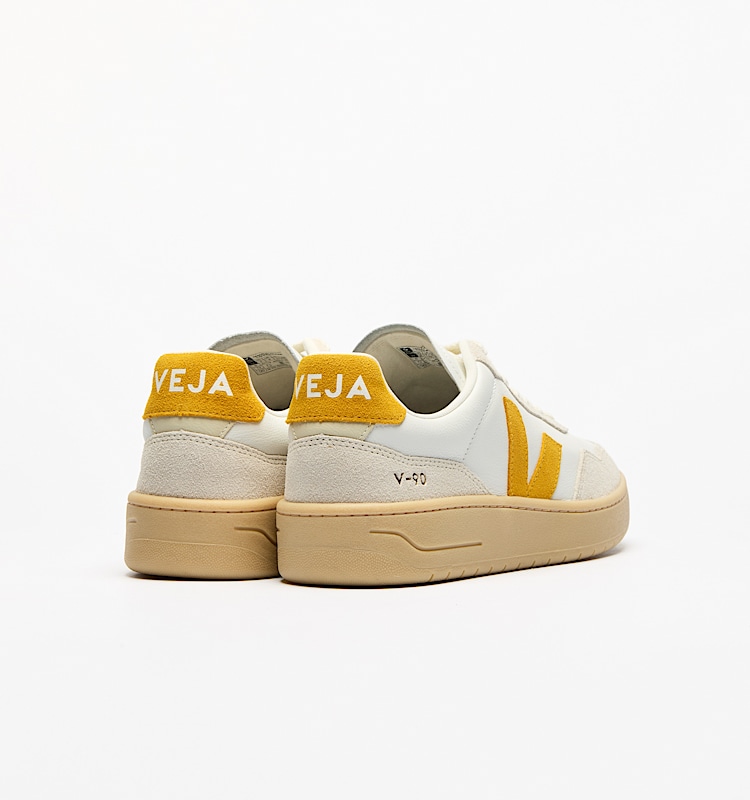 veja baskets v-90 coton-biologique blanc VD2003894 Back view