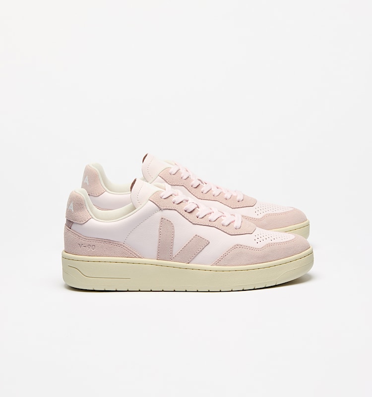 veja zapatillas v-90 algodón-orgánico rosa VD2003891 Lateral view
