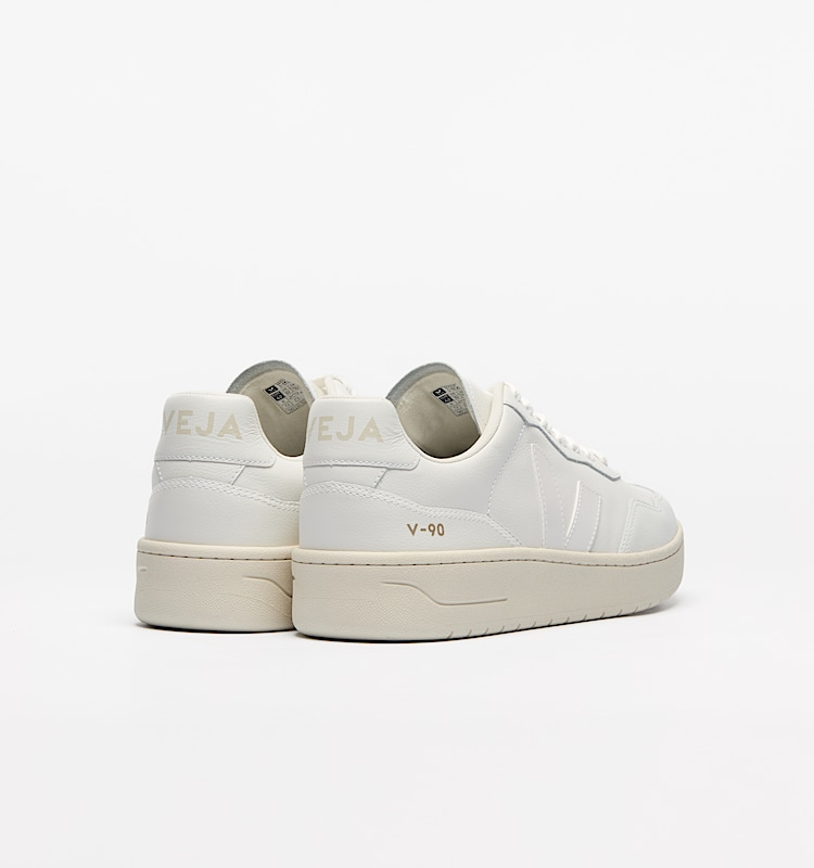 veja baskets v-90 coton-biologique blanc VD2003380 Back view