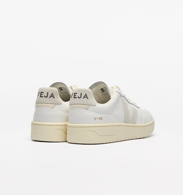veja baskets v-90 coton-biologique blanc VD2003655 Back view