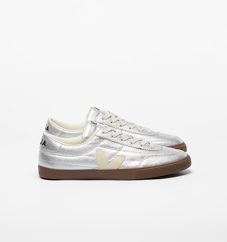 veja baskets panenka cuir-biologique argenté FU2020893 Lateral view